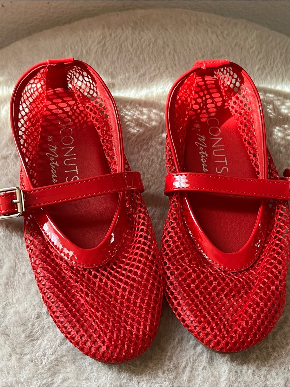 Coconuts by Matisse Glossy Red Mary Jane Flats with Buckle Strap - Picture 2 of 6